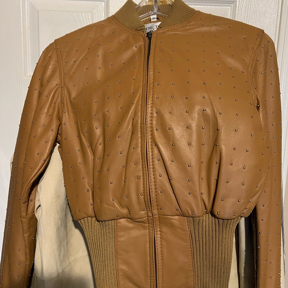 Ladies Buttery Soft Studded Leather Jacket.